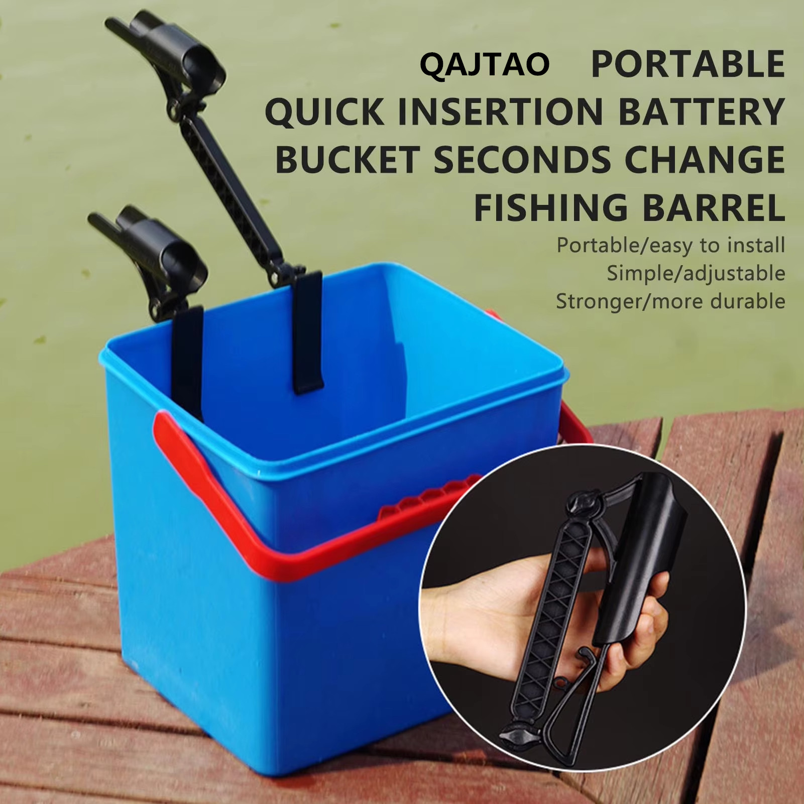 Fishing Rod Ice - QAJTAO 10-25cm釣り竿ラック、アイスバケツ、魚バケツ、取り付け簡単、実用的な釣り具アクセサリー