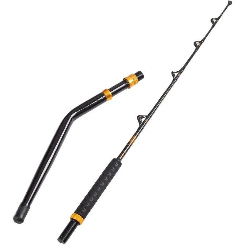 Fishing Rod Boat - ベントバットフィッシングロッド 2ピース ソルトウォーターオフショアトローリングロッド ビッグゲームローラーロッド コンベンショナルボートフィッシングポール