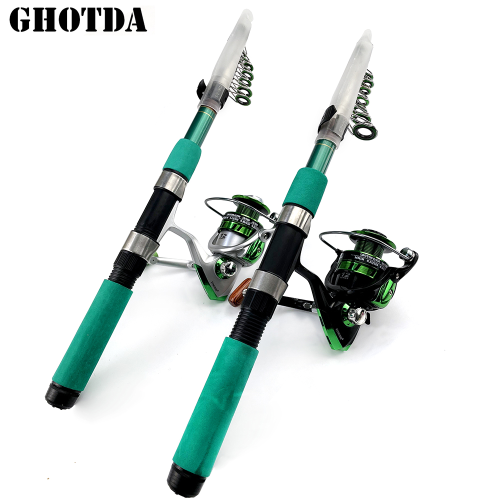 Fishing Rod Spinning - 海での持ち運びに便利な釣り竿,鯉釣りに適したアクセサリーのセット,ブレーキ付き,6kg,2.1-3.6m