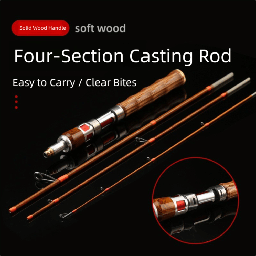 Fishing Rod Carbon Fiber - 4セクションスピニングフィッシングロッド、スピニングULパワーキャスティングフィッシングロッド、ポータブルカーボンカーボンファイバーフィッシングポール