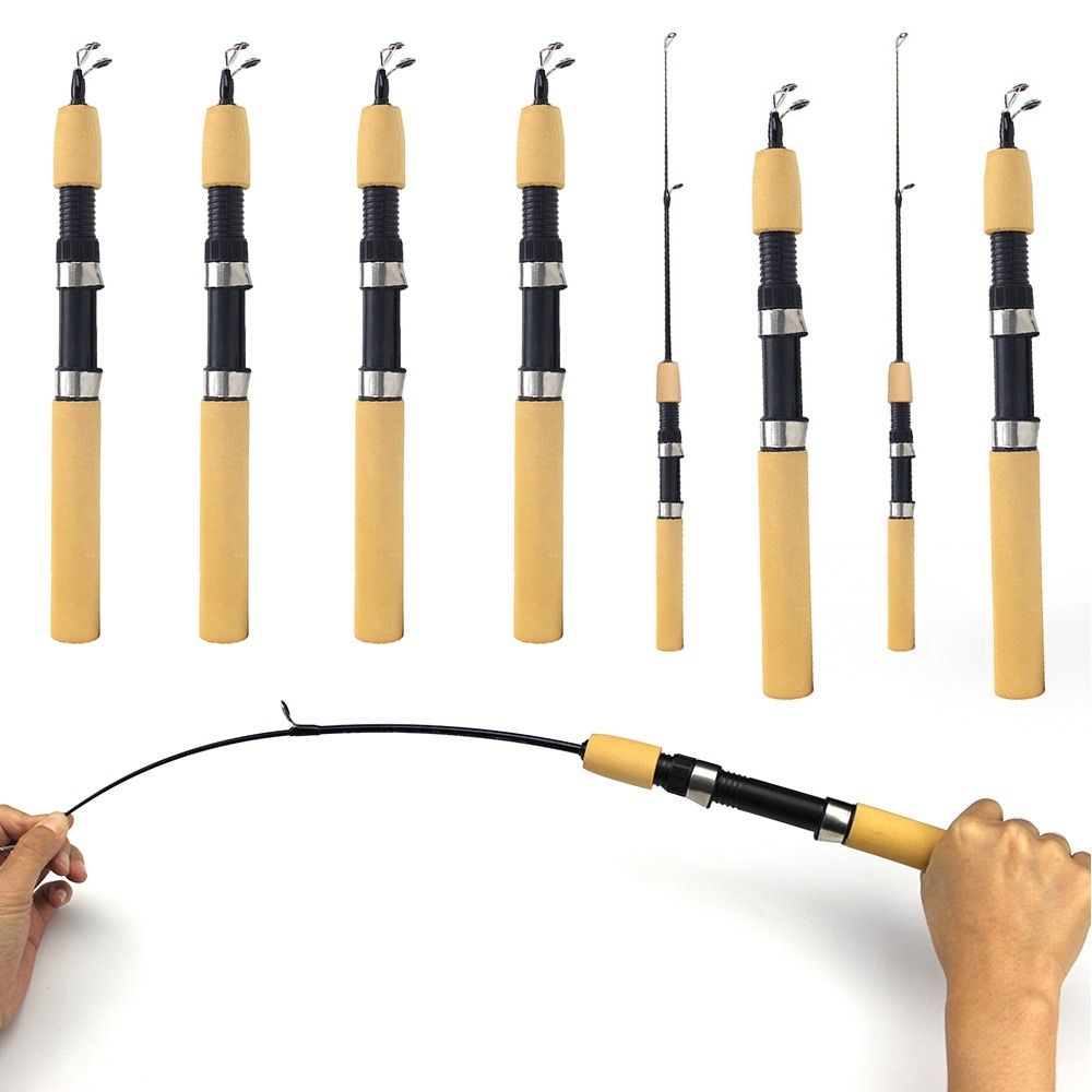 Fishing Rod Ice - 冬の釣り用のポータブルスピニングフィッシングロッド,魚を捕まえるための機器,60cm, 80cm, 1m