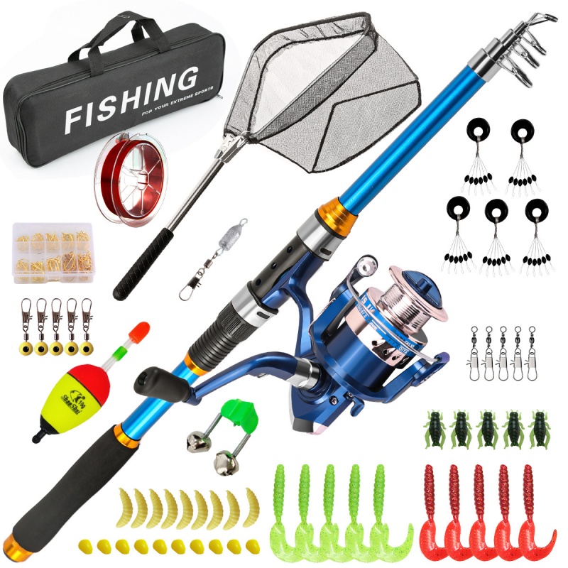 Fishing Rod Spinning - スピニングフィッシングロッドとリールコンボ2.1m-3.6M伸縮式ロッド、5.1:1ギア比、釣り用、釣りキット一式