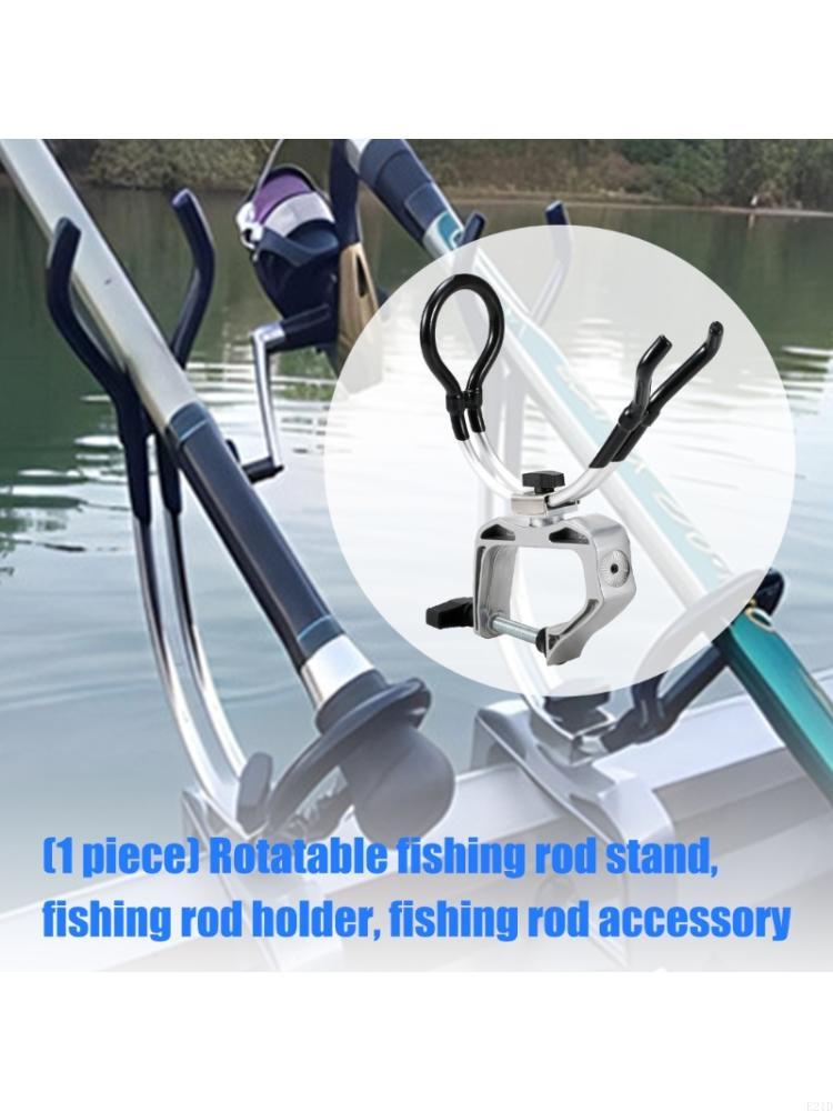 Fishing Rod Boat - ボート釣り竿ホルダー、調節可能なクランプベース、海釣り、堤防の配置、クイックロッド用のアルミニウム金属サポート付き