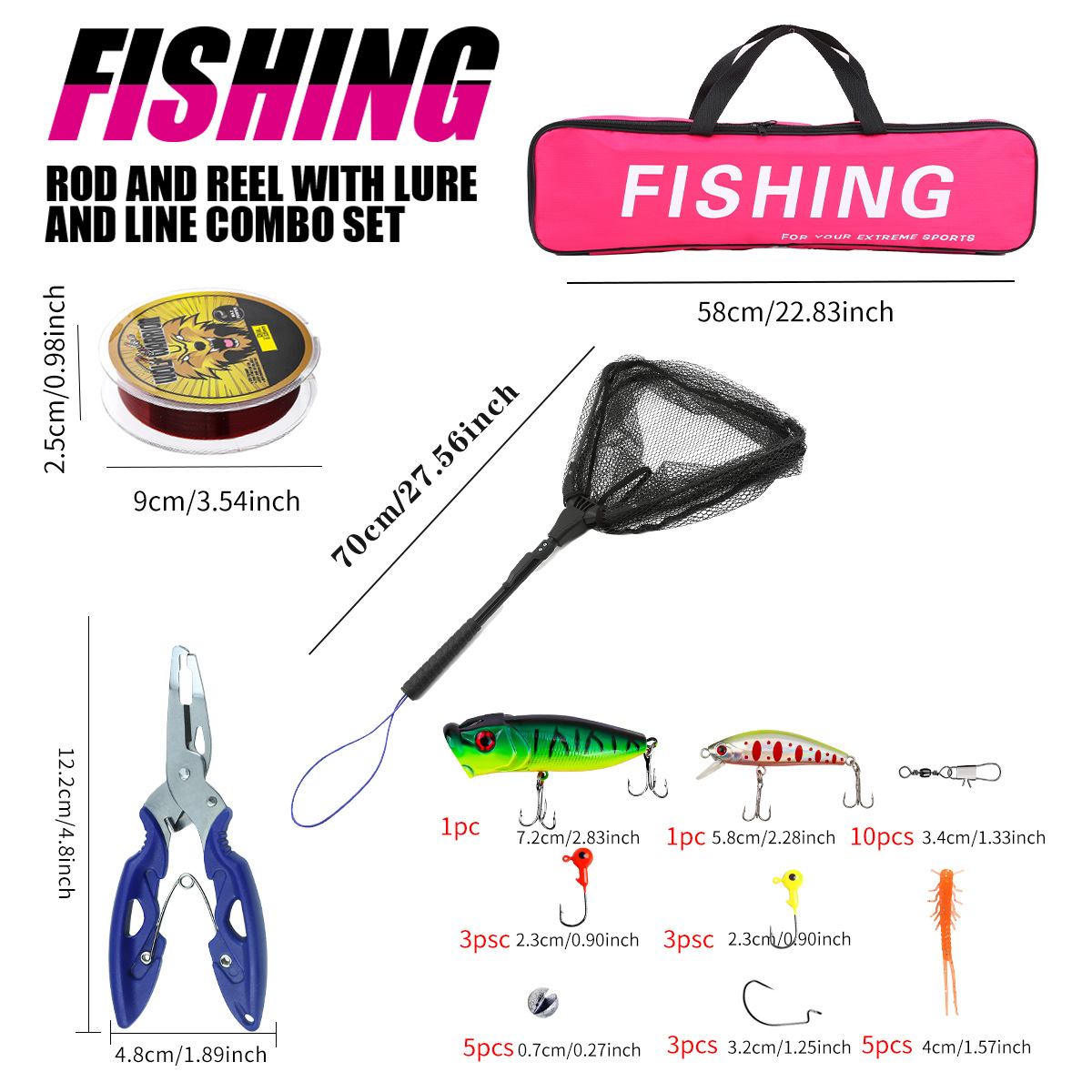 釣り竿セット フルキット 伸縮式釣り竿とスピニングリール付き - Fishing Rod Spinning のレビューと価格