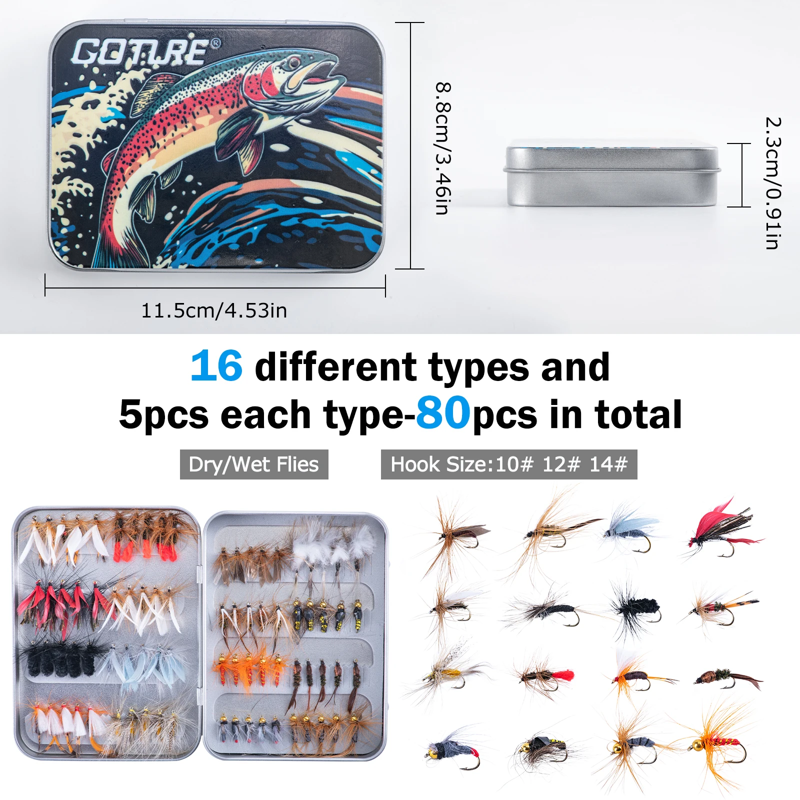 Goture フライフィッシングロッドとリールフルキットカー - Fishing Rod Fly のレビューと価格