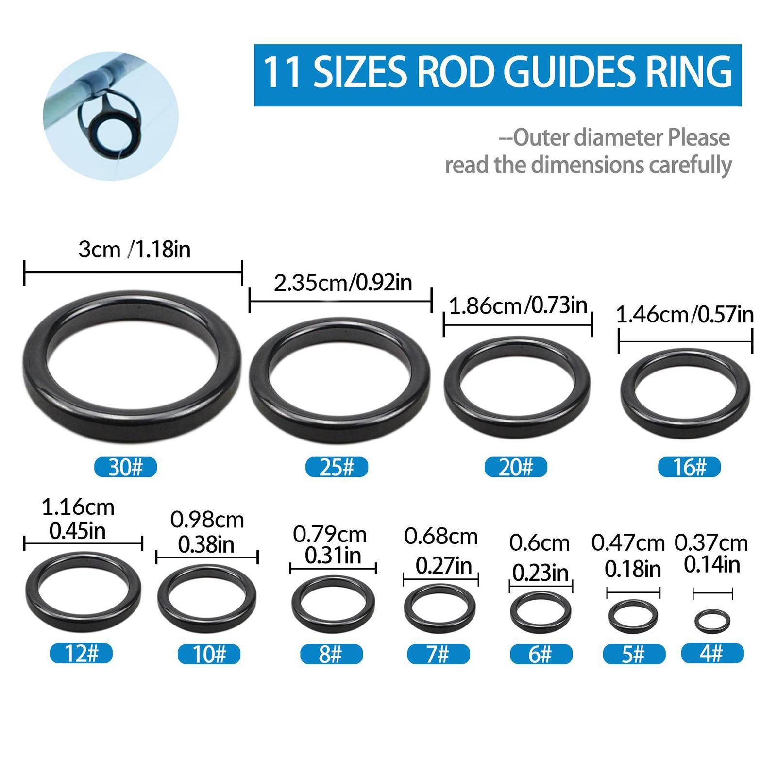 海水用セラミック製釣り竿ガイドリング修理キット、ロッドチップ - Fishing Rod Tip Replacement のレビューと価格