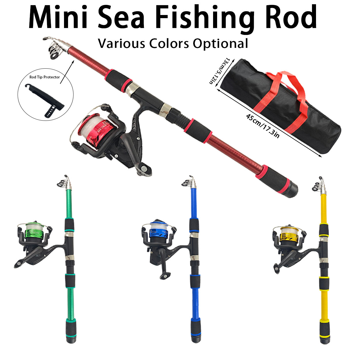 ミニ伸縮式海釣り竿コンボ、スピニングリール付き、EVA滑り止 - Fishing Rod Spinning のレビューと価格