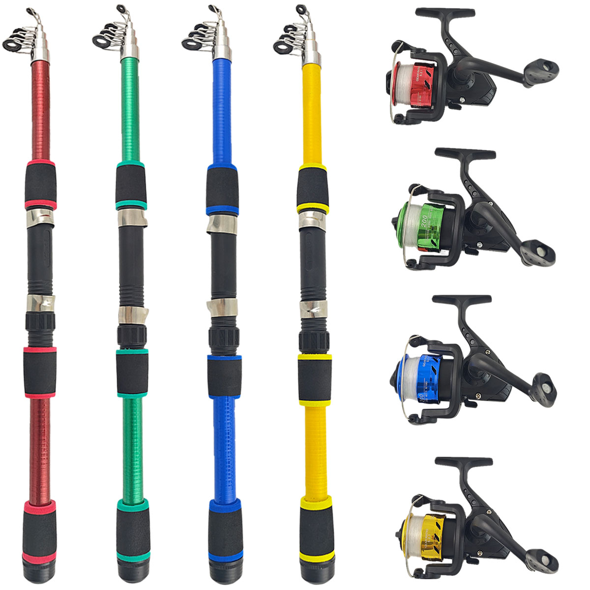 ミニ伸縮式海釣り竿コンボ、スピニングリール付き、EVA滑り止 - Fishing Rod Spinning のレビューと価格