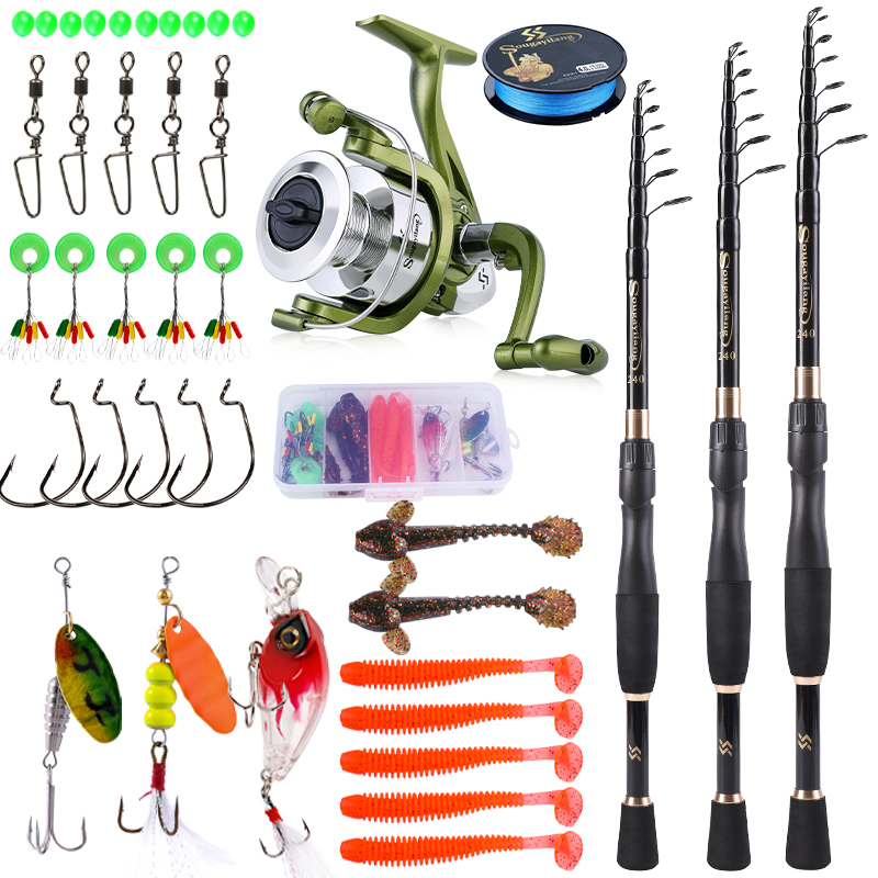 Sougayilang-伸縮式釣り竿,カーボンファイバーリー - Fishing Rod Spinning のレビューと価格