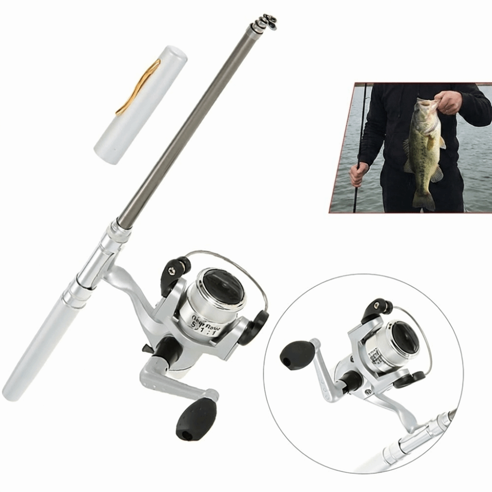 ポータブル伸縮式ポケット釣り竿 軽量ミニペン釣り竿リール シ - Fishing Rod Fly のレビューと価格