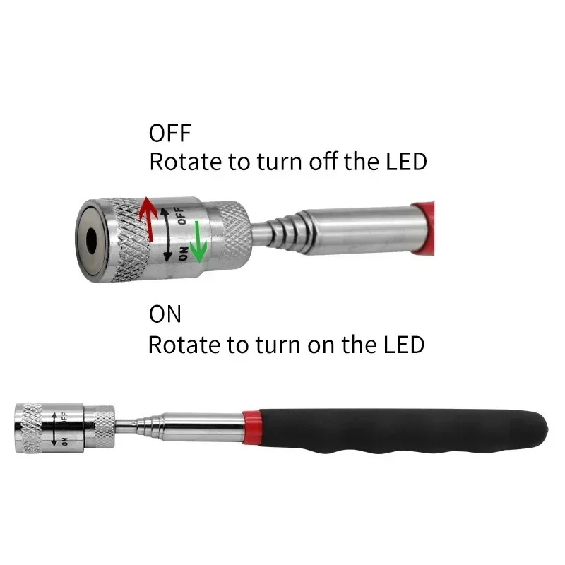 伸縮式磁気ペン LEDライト付き 拡張可能なピックアップロッ - Fishing Rod Travel のレビューと価格